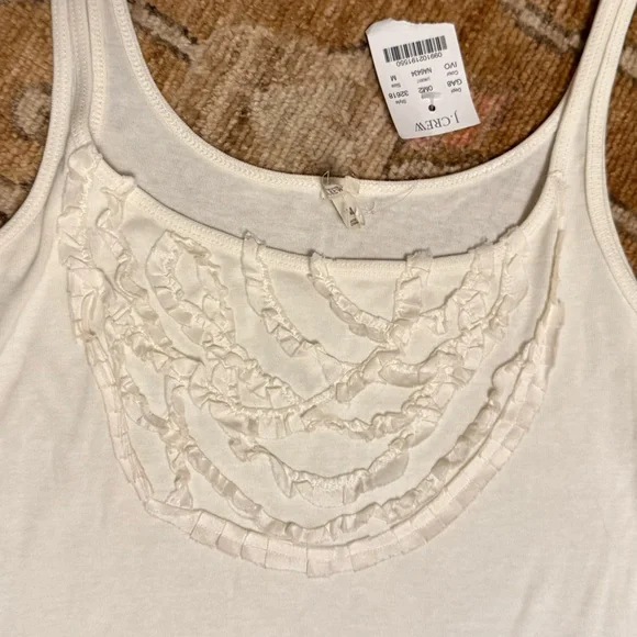 J. Crew Cream Lace Detail Camisole Tank Top New with Tags Womens Medium M - Picture 2 of 3